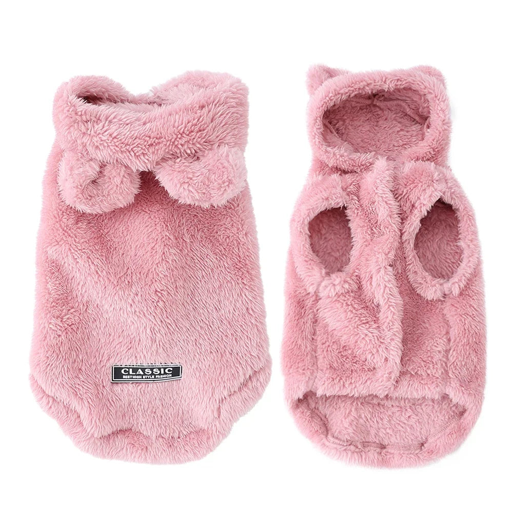Soft Fleece Dog Hoodie Jacket | Warm Autumn Winter Coat for Small & Medium Dogs