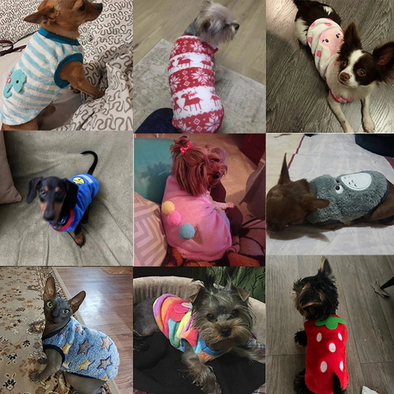 Soft Flannel Dog Puffer Vest | Warm Winter Sweater for Small Dogs