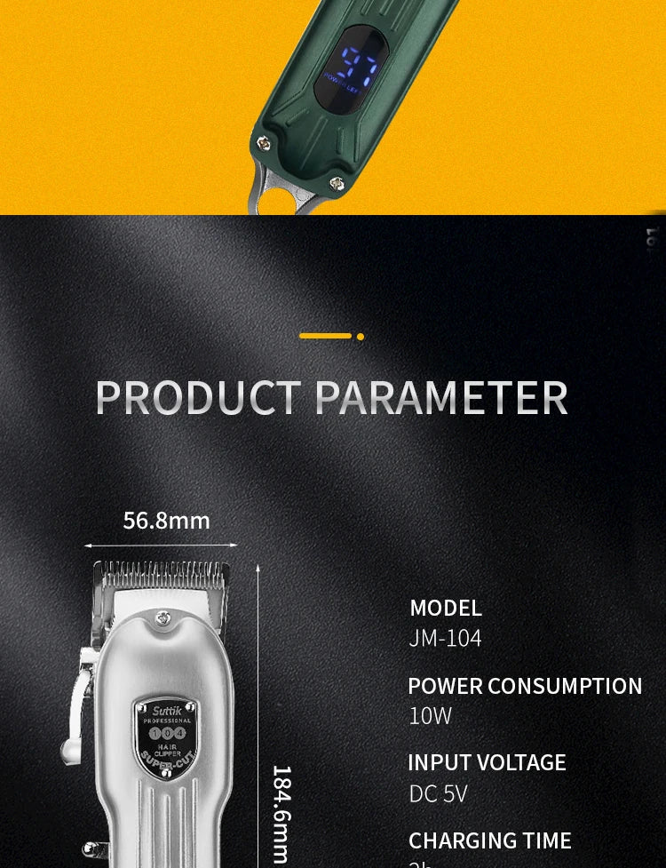 Professional Rechargeable Dog Hair Clipper | Low Noise Pet Trimmer & Shaver