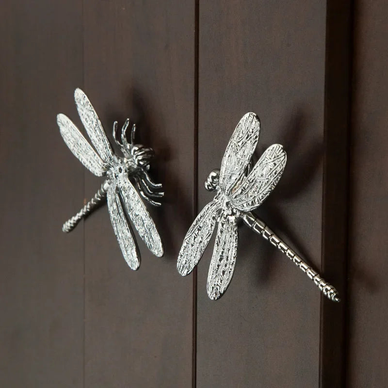 Nordic Gold Dragonfly Brass Cabinet Pull | Luxury Single Hole Kitchen Drawer Handle