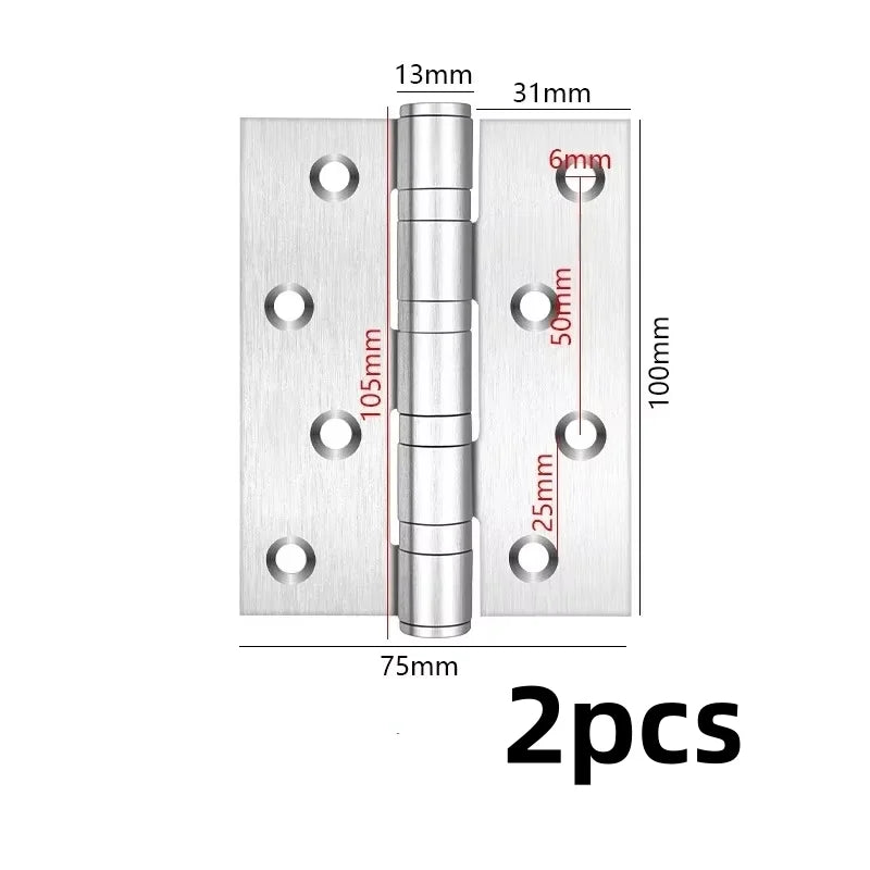 Stainless Steel Silent Door Hinge 4-Inch | Heavy Duty 3mm Thick Bearing Furniture Hardware