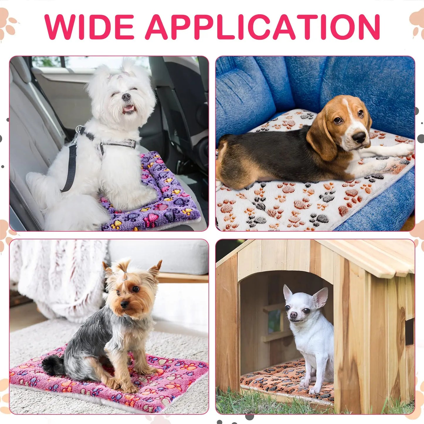 Flannel Dog Bed & Sleeping Mat | Thickened Blanket Rug for Small, Medium & Large Dogs