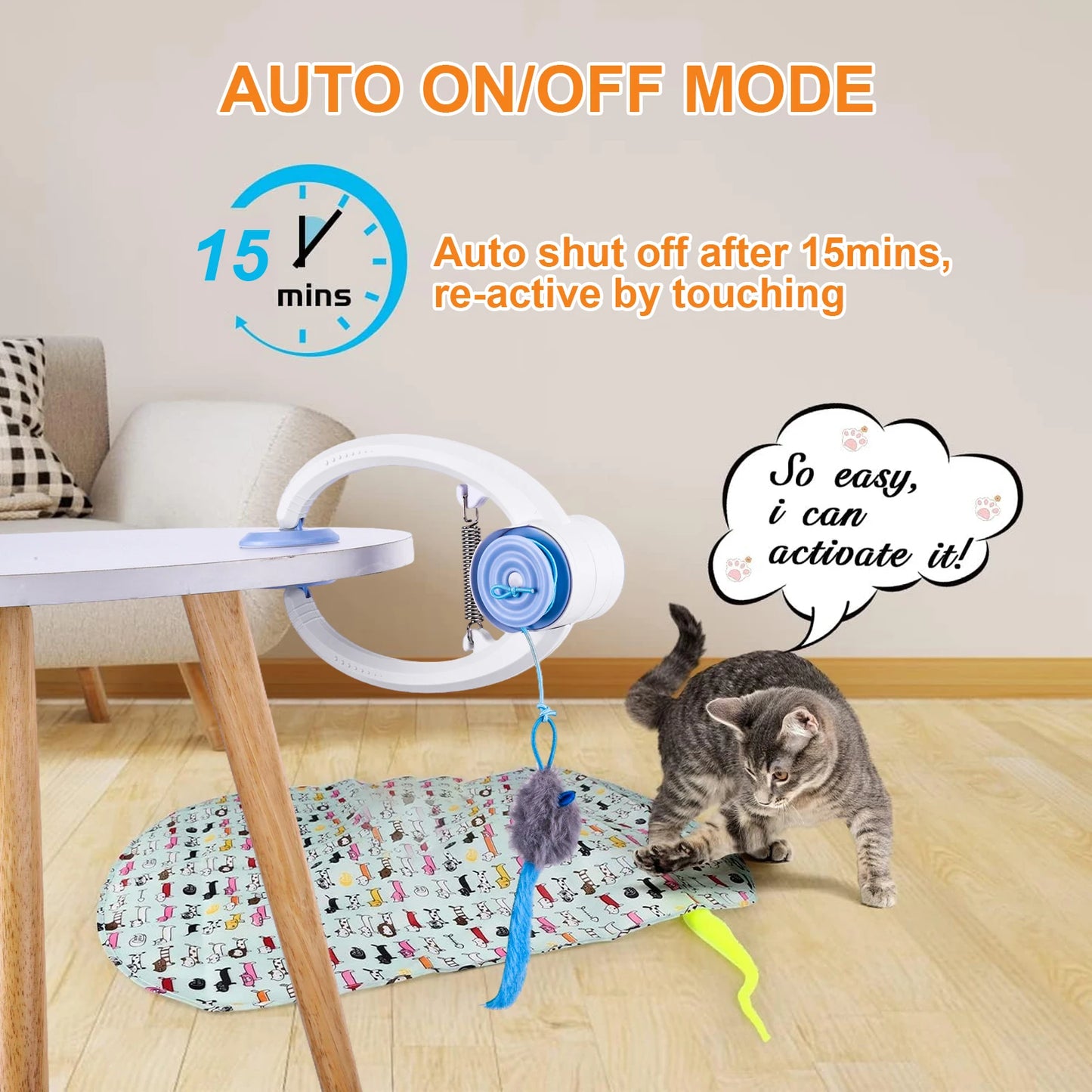 Automatic Retractable Door Hanging Cat Toy | Self-Play Exercise Toy for Kittens