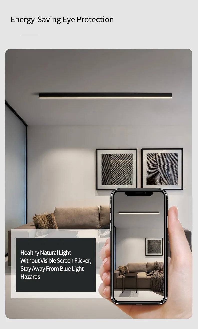 Nordic Modern LED Ceiling Strip Light | Kitchen & Bedroom – Salexe