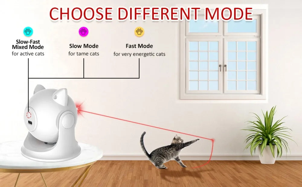 Automatic Cat Laser Toy | Motion Sensor Multi-Angle Rechargeable Interactive Toy