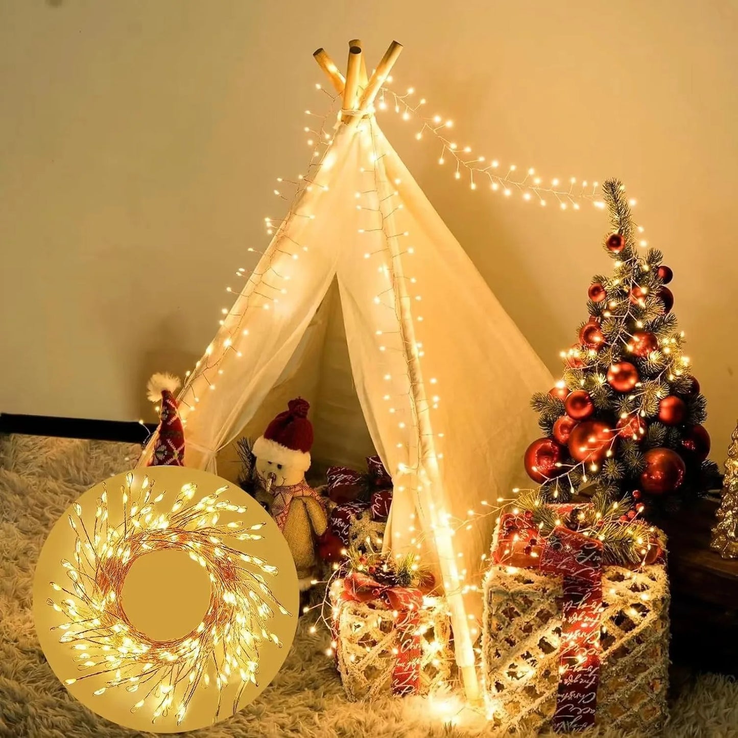 USB LED Firecracker String Fairy Lights | Remote Control Garland for Party & Garden