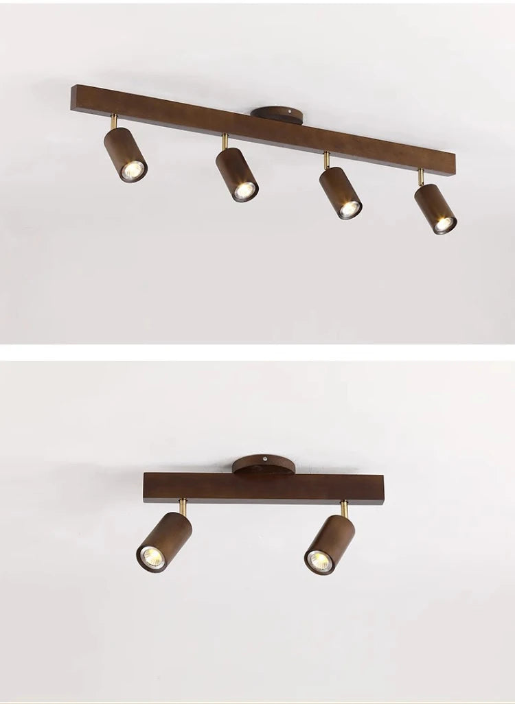 Japanese Wood Chandelier Spotlight | Adjustable Indoor Hallway & Living Room Light