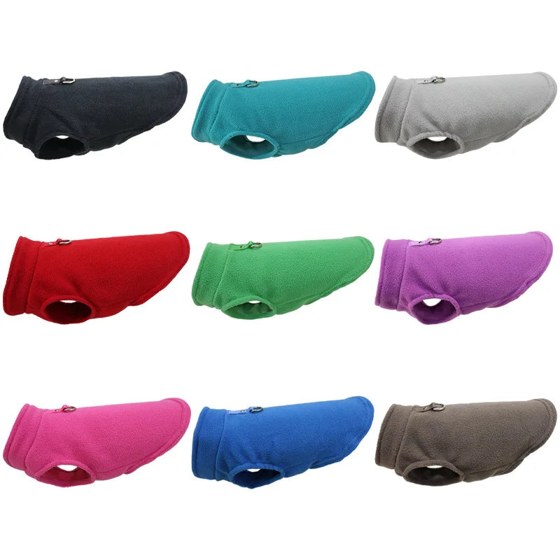 Warm Fleece Dog Jacket Vest with D-Ring