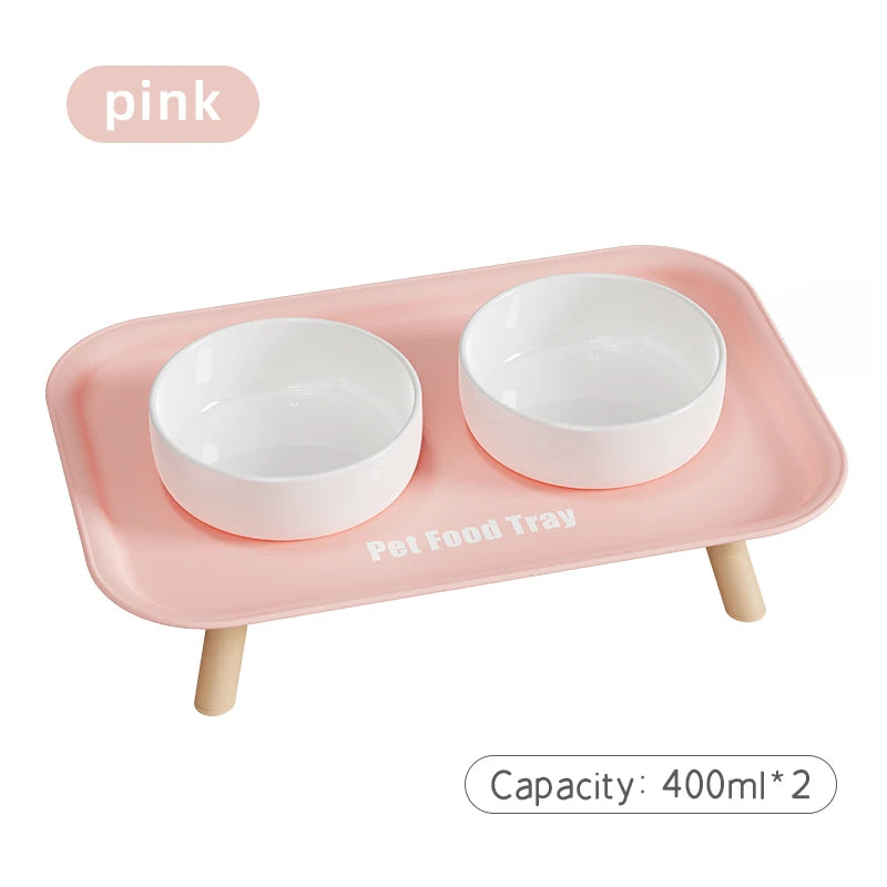 Colorful Stainless Steel Dog Double Bowl | Large Capacity Food & Water Feeder