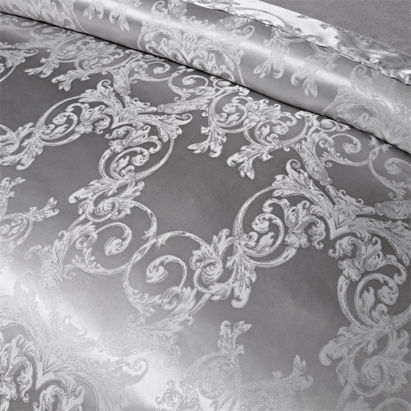 Luxury Satin Jacquard Duvet Cover Set | European Wedding Bedding King Queen Size