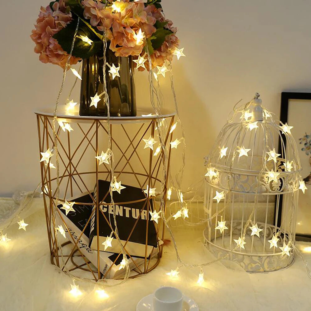 LED Star Fairy String Lights | Outdoor Garland Bulb for Party, Garden & Christmas