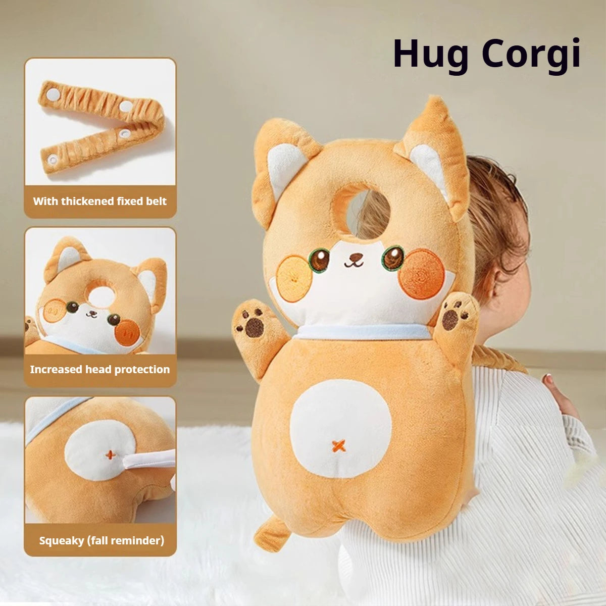 Baby Head Protection Headrest Cushion | Newborn Safety Pillow for Kids Bedding