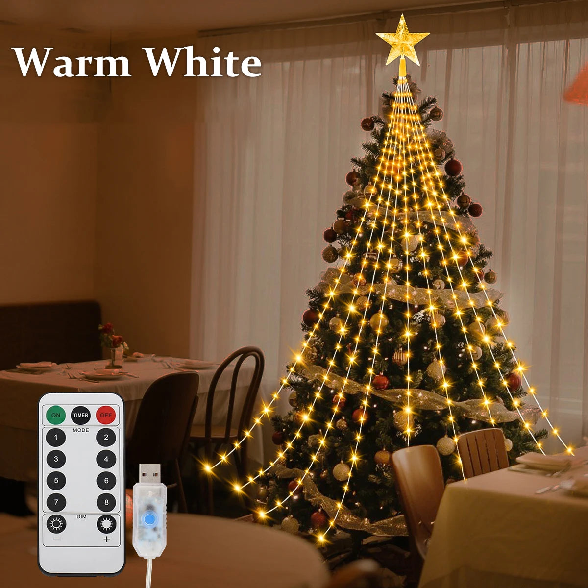 USB Waterproof LED Christmas Fairy String Lights | 8-Mode Indoor & Outdoor Party Light