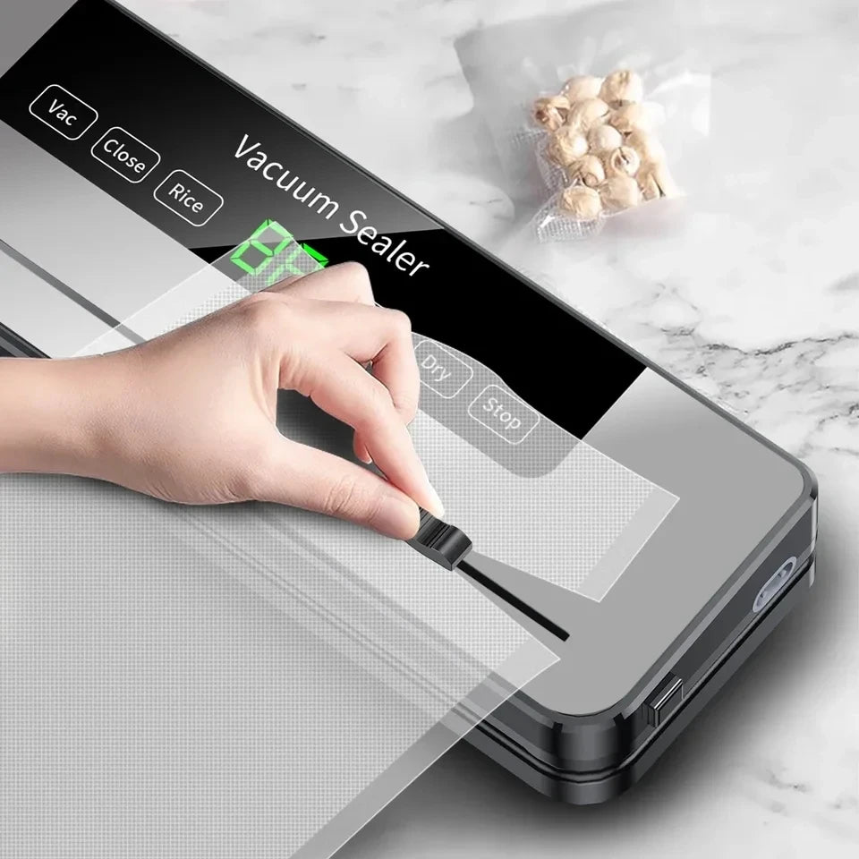 Food Vacuum Sealer Machine with UV & Built-in Cutter | Dry & Wet Kitchen Food Storage