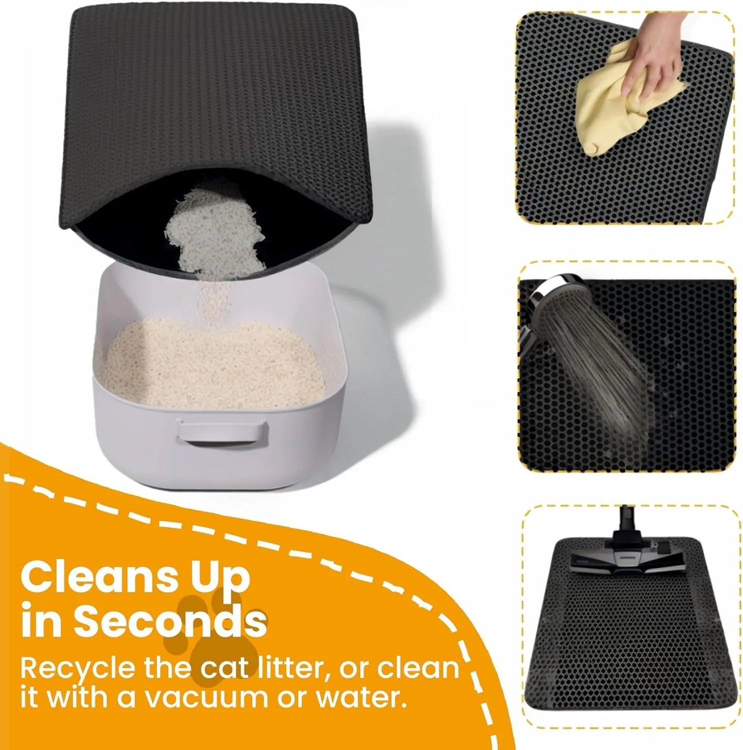 Double Layer Cat Litter Mat | Waterproof Anti-Slip Litter Box Filter Mat