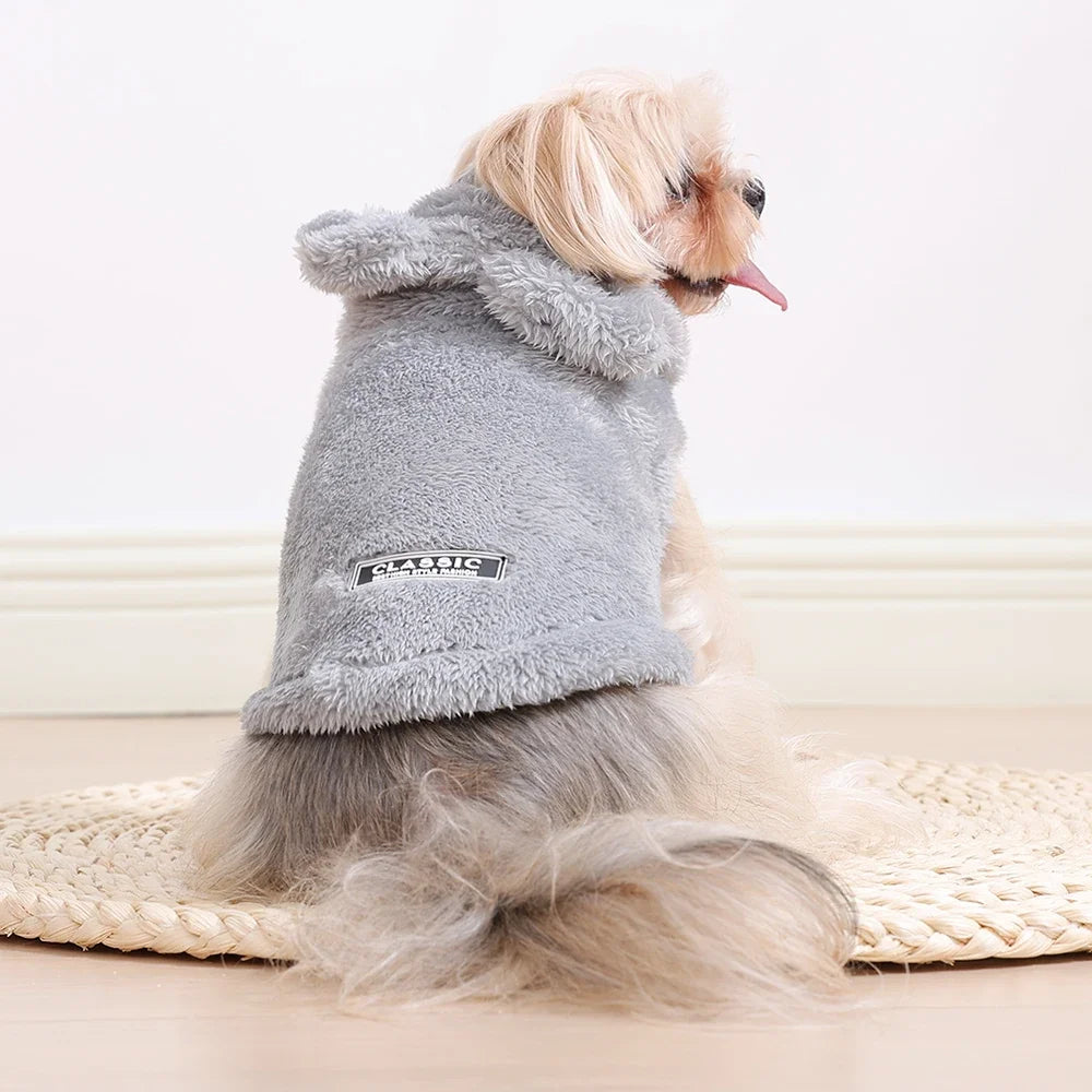 Soft Fleece Dog Hoodie Jacket | Warm Autumn Winter Coat for Small & Medium Dogs