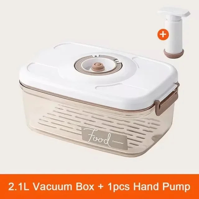 Vacuum Sealed Food Storage Container | Drainable Grain Tank Kitchen Organizer