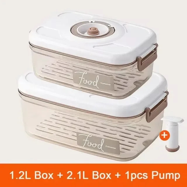 Vacuum Sealed Food Storage Container | Drainable Grain Tank Kitchen Organizer