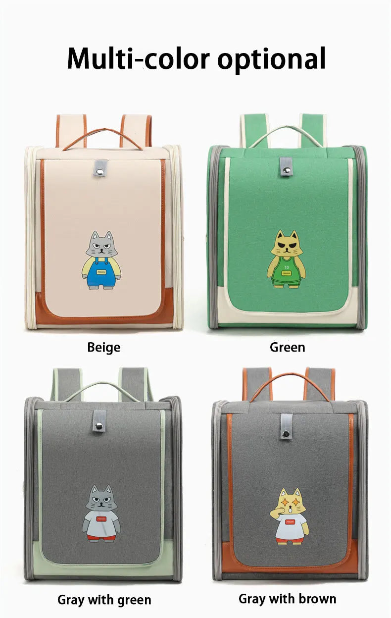 Fashionable Pet Backpack Carrier | Spacious & Breathable Bag for Cats & Dogs