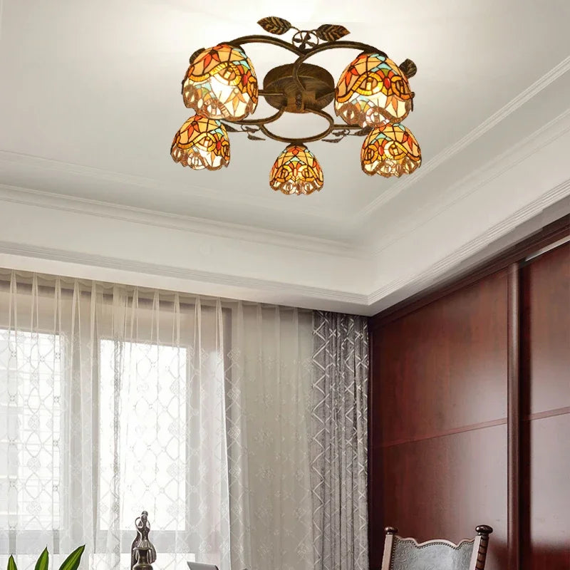 European Baroque Glass Chandelier | Retro Pendant Ceiling Lamp for Bedroom & Villa