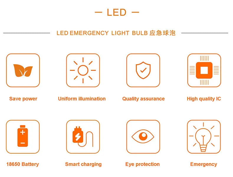 Smart Rechargeable Emergency LED Bulb | Flicker-Free Detachable Hook Light