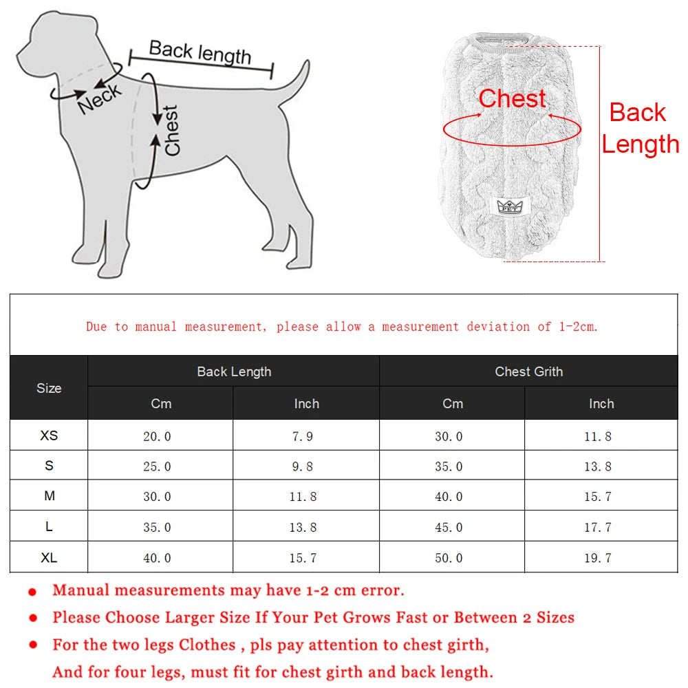 Soft Fleece Dog Sweater Vest | Warm Autumn Winter Apparel for Small Dogs