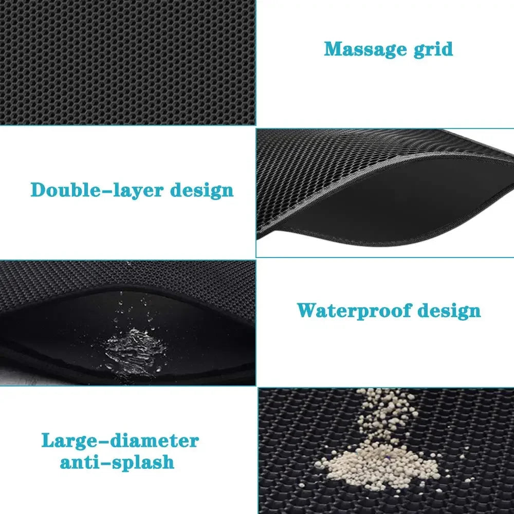 Waterproof Double Layer Cat Litter Mat | Non-Slip Washable Sand Pad with Gift