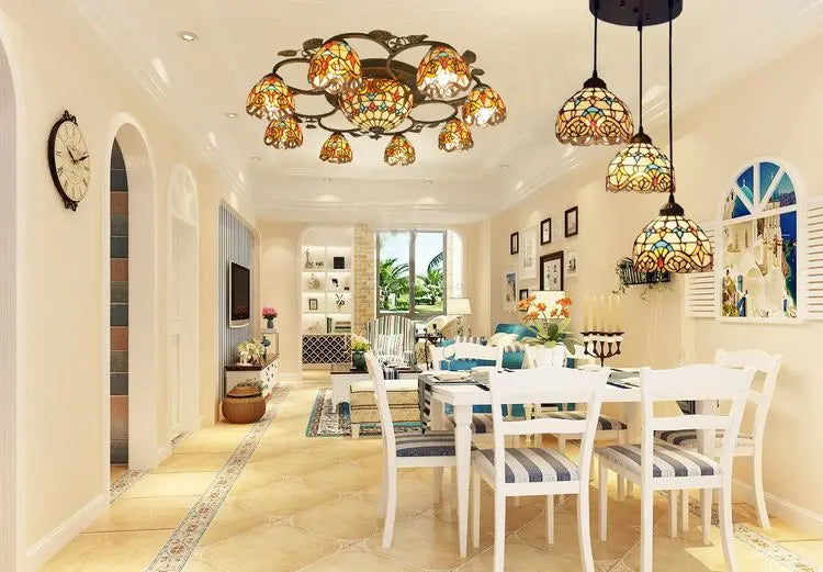 European Baroque Glass Chandelier | Retro Pendant Ceiling Lamp for Bedroom & Villa
