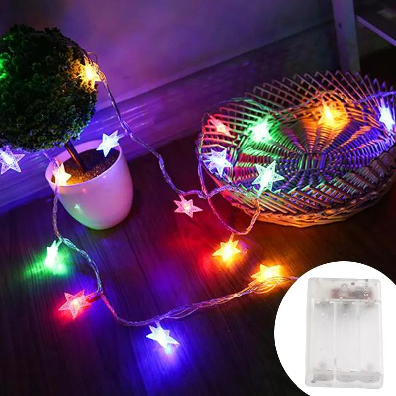 LED Star Fairy String Lights | Outdoor Garland Bulb for Party, Garden & Christmas