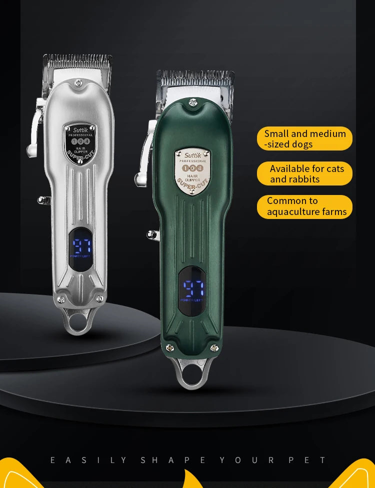 Professional Rechargeable Dog Hair Clipper | Low Noise Pet Trimmer & Shaver