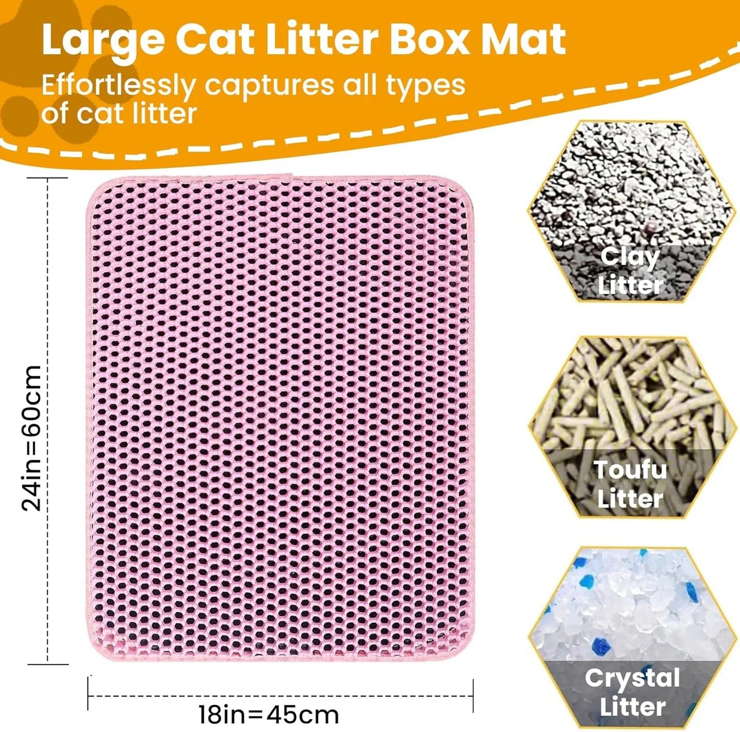 Double Layer Cat Litter Mat | Waterproof Anti-Slip Litter Box Filter Mat