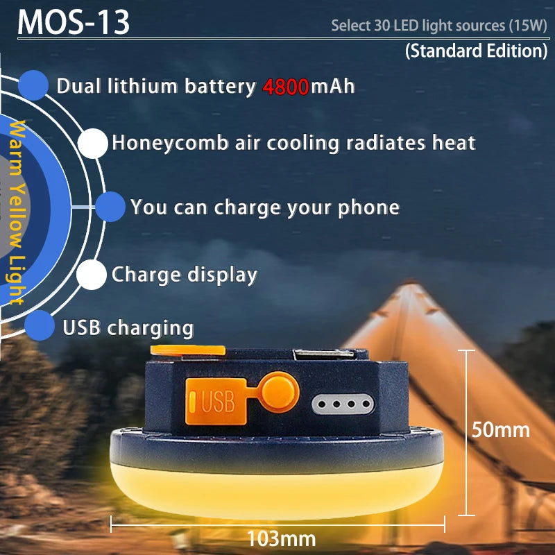 Rechargeable Portable Camping Lantern | Emergency LED Tent Light & Flashlight