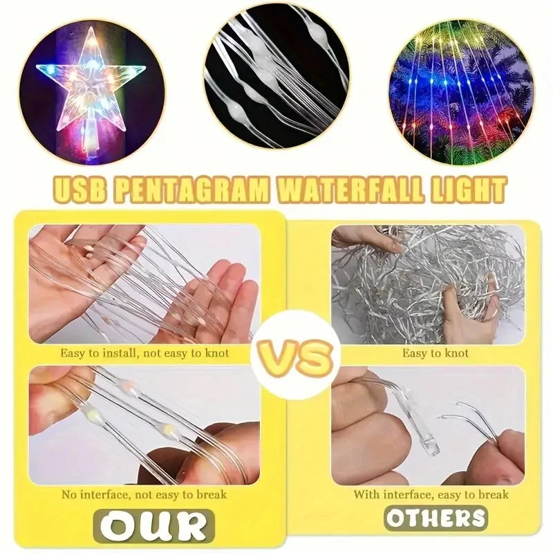 USB Waterproof LED Christmas Fairy String Lights | 8-Mode Indoor & Outdoor Party Light