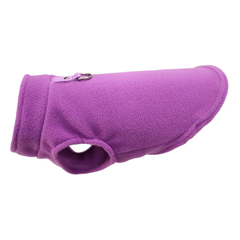 Warm Fleece Dog Jacket Vest with D-Ring