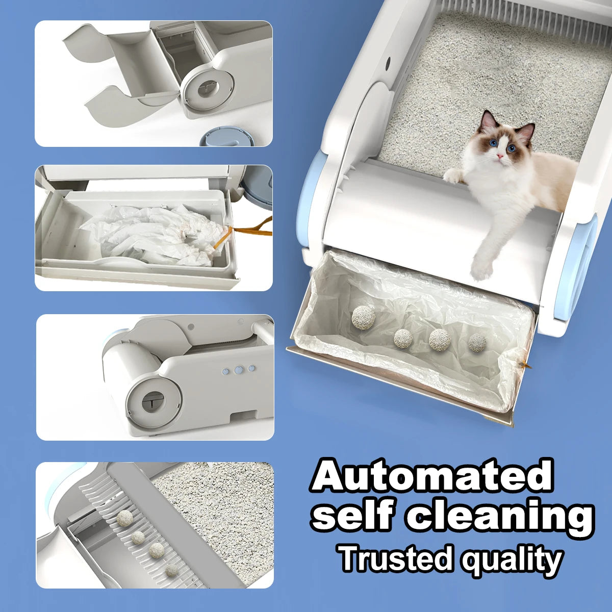 Smart Self-Cleaning Cat Litter Box | WiFi App Control Auto Cat Toilet