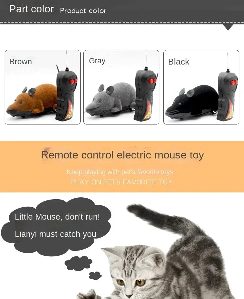 Remote Control Electronic Rat Cat Toy | Wireless Mechanical Motion Kitten Toy