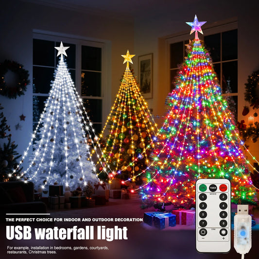 USB Waterproof LED Christmas Fairy String Lights | 8-Mode Indoor & Outdoor Party Light