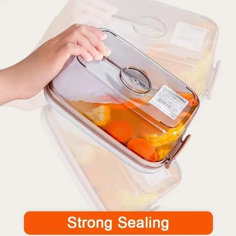 Vacuum Sealed Food Storage Container | Drainable Grain Tank Kitchen Organizer