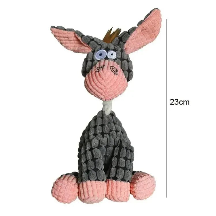 Plush Squeaky Donkey Dog Chew Toy | Interactive Teething Toy for Small Dogs