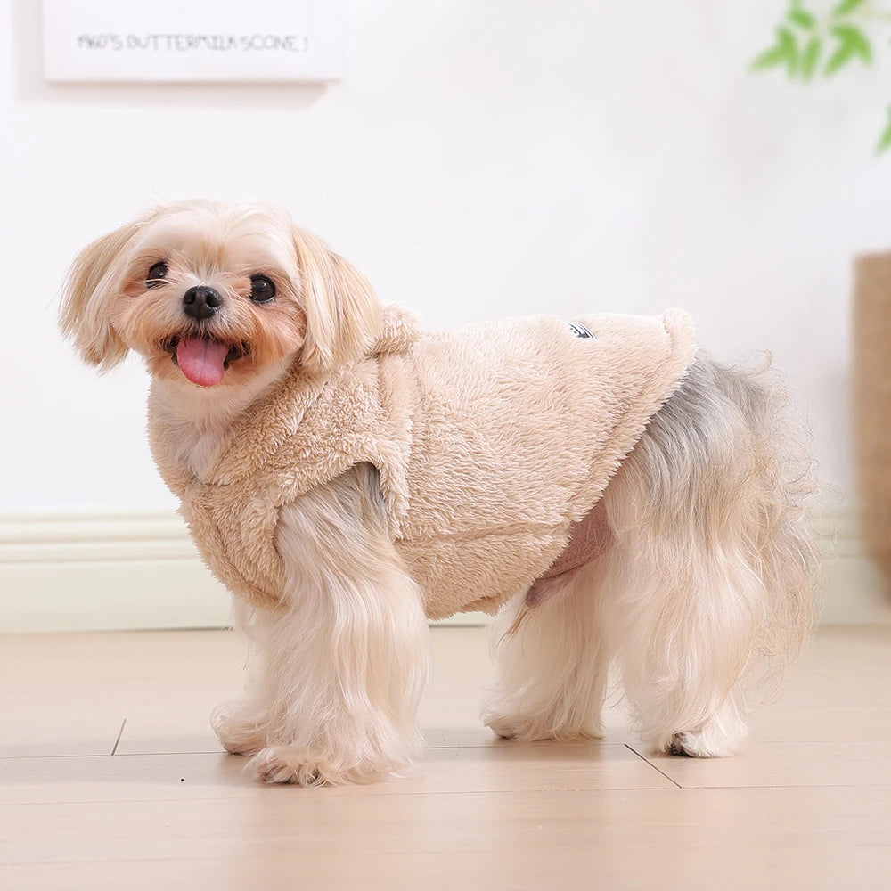 Soft Fleece Dog Hoodie Jacket | Warm Autumn Winter Coat for Small & Medium Dogs