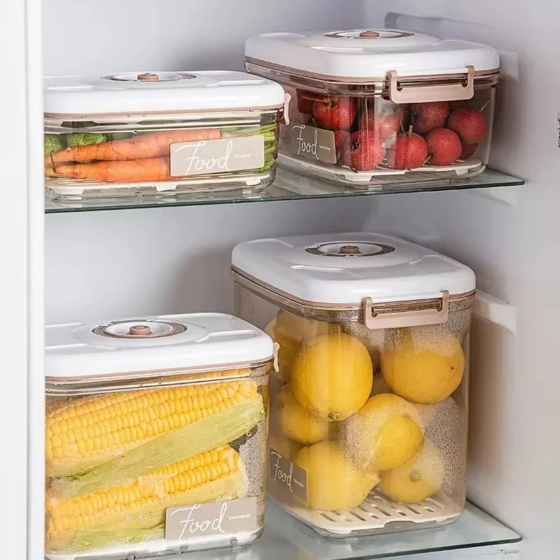 Vacuum Sealed Food Storage Container | Drainable Grain Tank Kitchen Organizer