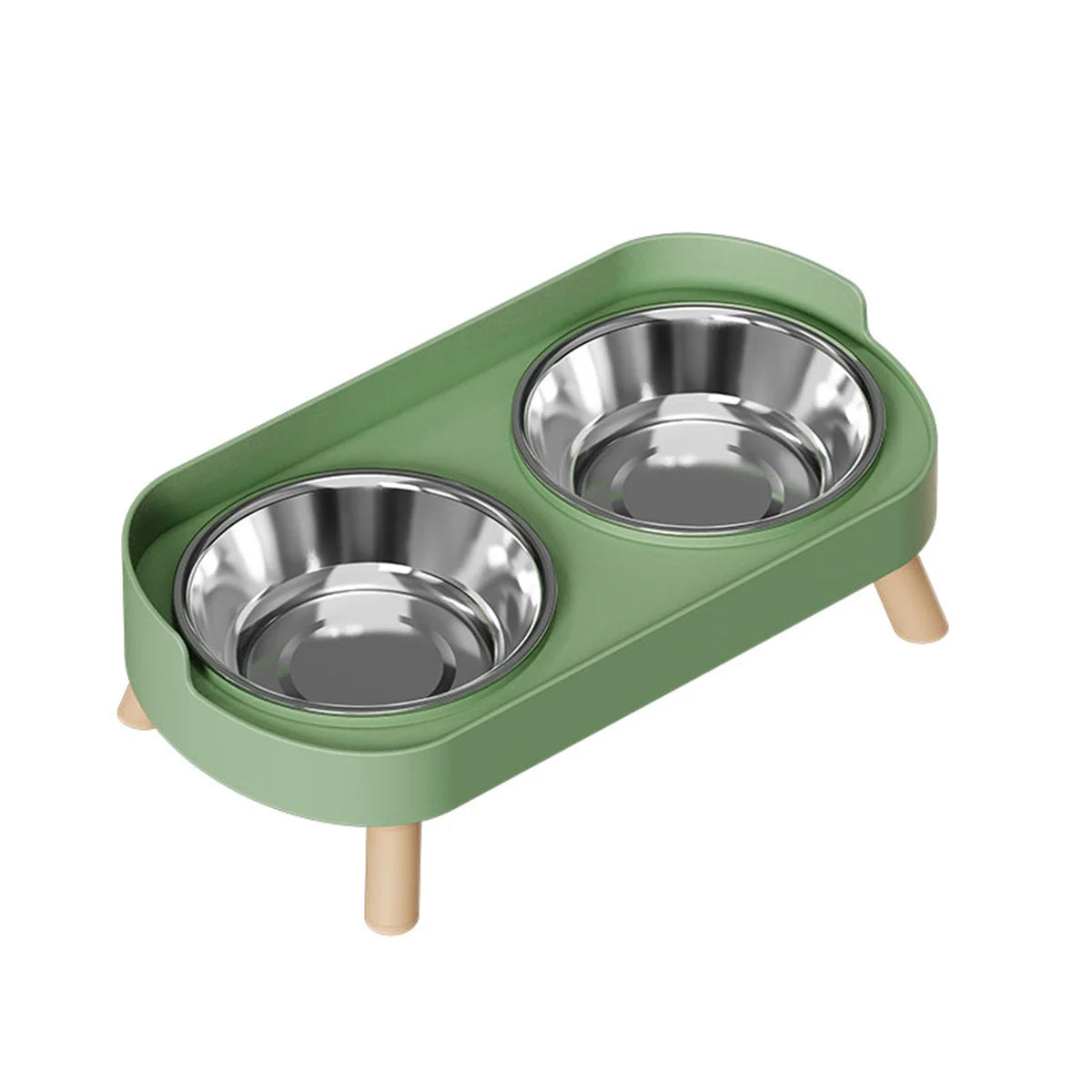 Colorful Stainless Steel Dog Double Bowl | Large Capacity Food & Water Feeder