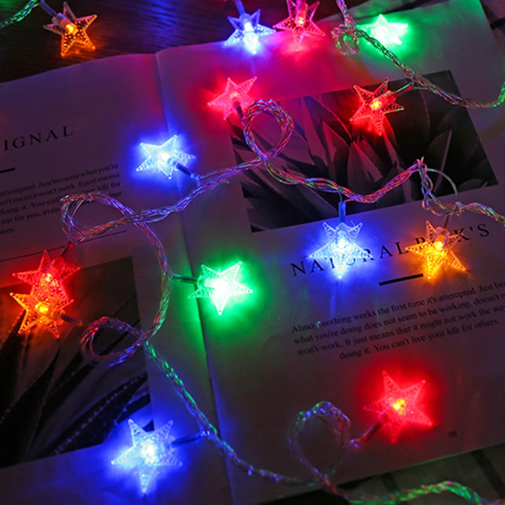 LED Star Fairy String Lights | Outdoor Garland Bulb for Party, Garden & Christmas