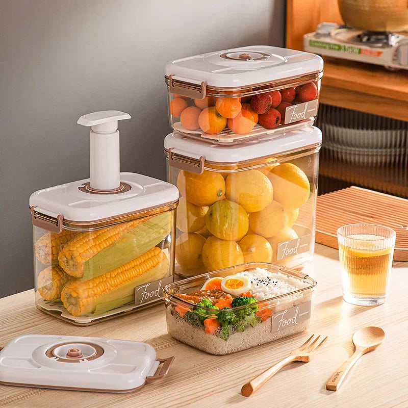 Vacuum Sealed Food Storage Container | Drainable Grain Tank Kitchen Organizer