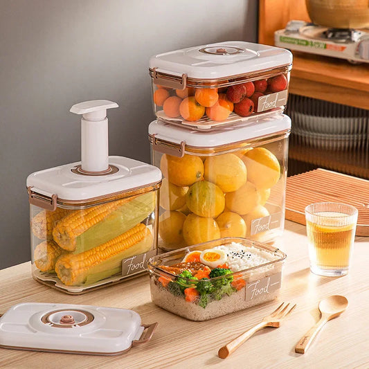 Vacuum Sealed Food Storage Container | Drainable Grain Tank Kitchen Organizer