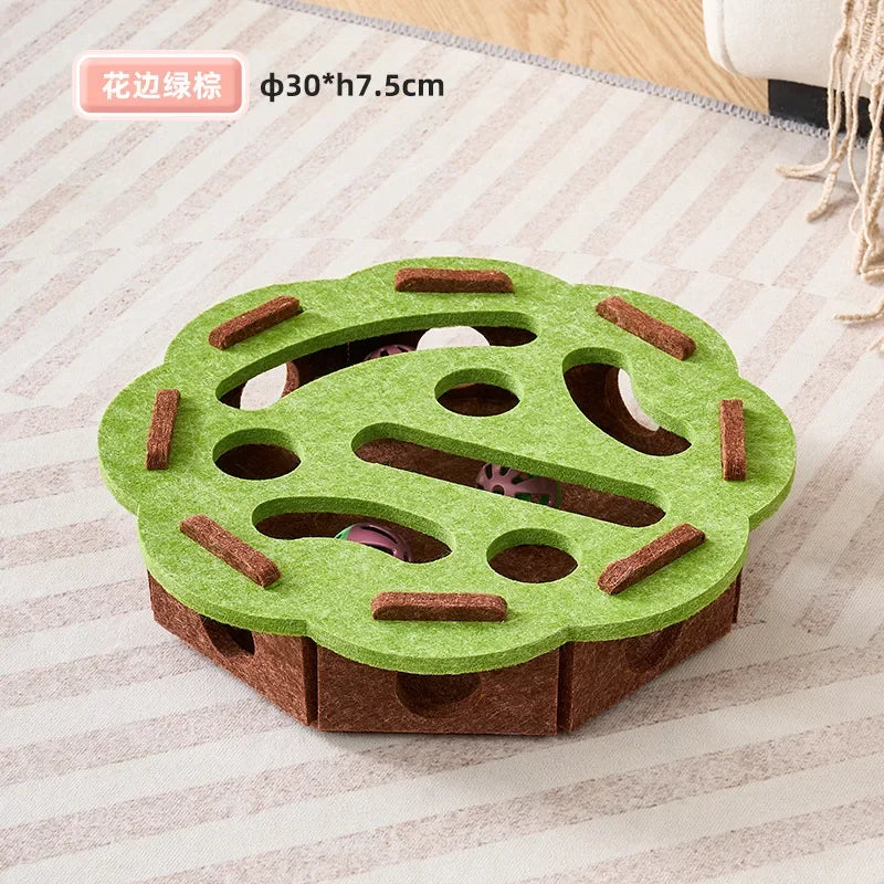Felt Puzzle Box Cat Exercise Toy | Interactive Ball Hunting Toy for Indoor Cats