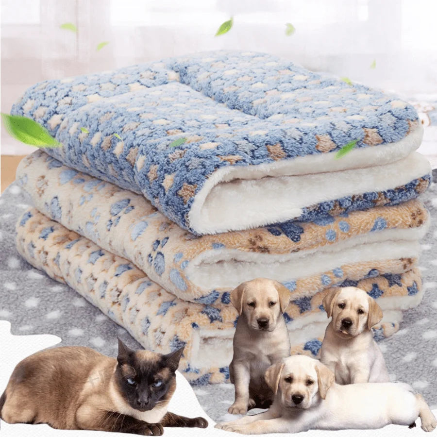 Flannel Dog Bed & Sleeping Mat | Thickened Blanket Rug for Small, Medium & Large Dogs