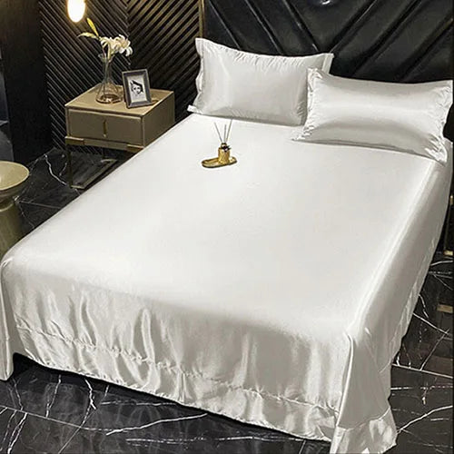 Natural Mulberry Silk Bedding Set | Luxury Satin Duvet Cover & Sheets King Queen