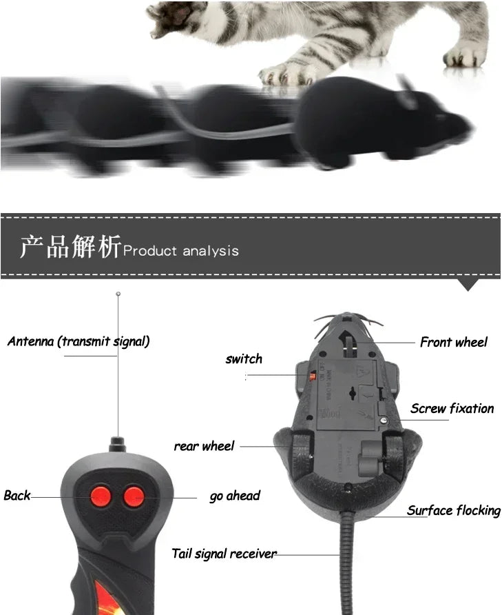 Remote Control Electronic Rat Cat Toy | Wireless Mechanical Motion Kitten Toy