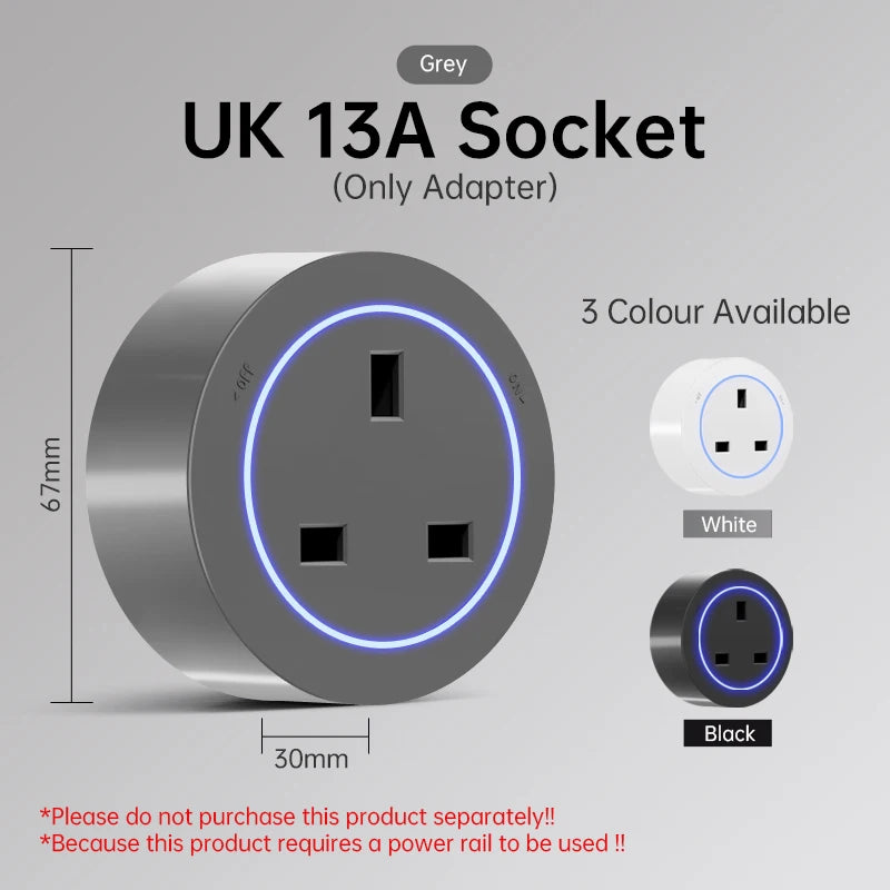 Universal Wall Power Track Socket | Removable USB Adapter Plug US EU UK FR